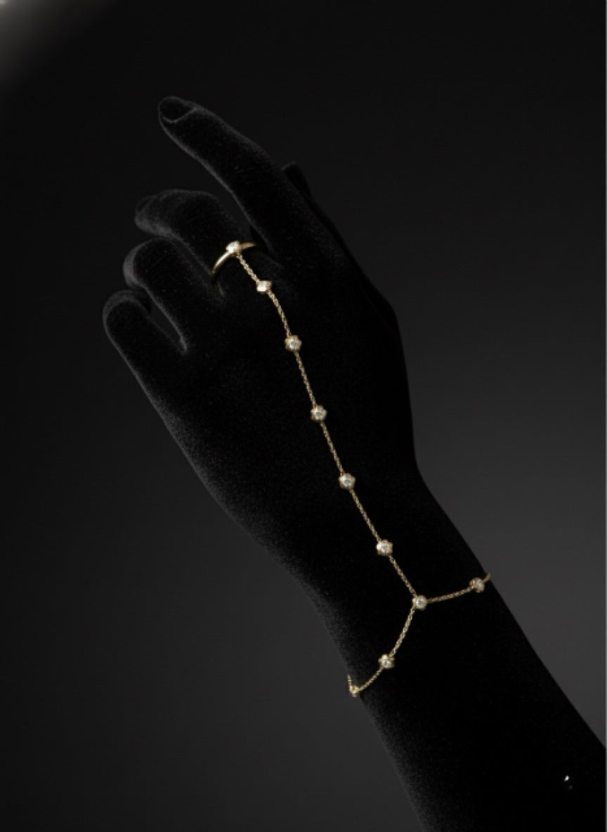 Golden Dewdrop Hand Chain | Jueria