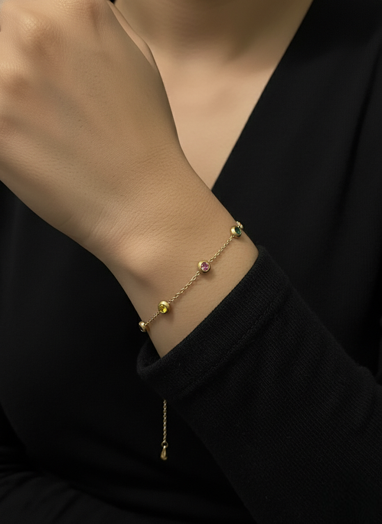 Rainbow Sparkle Chain Bracelet | Bracelets | Jueria