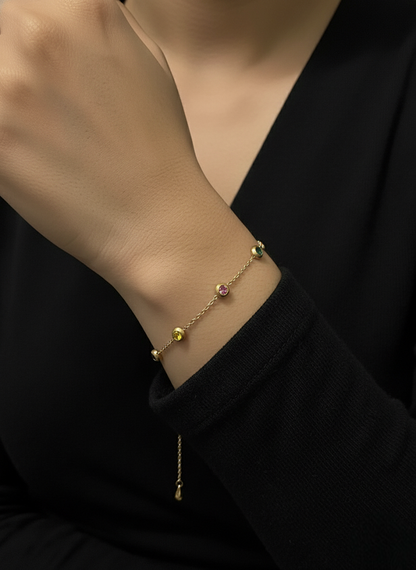 Rainbow Sparkle Chain Bracelet | Bracelets | Jueria