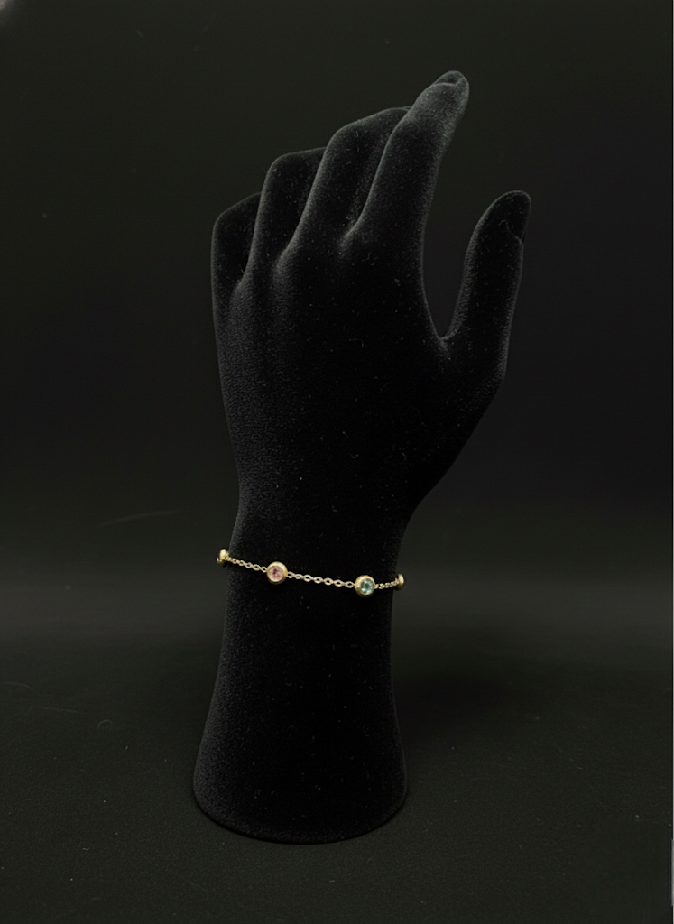 Rainbow Sparkle Chain Bracelet | Bracelets | Jueria