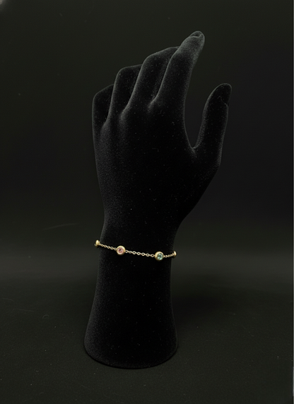 Rainbow Sparkle Chain Bracelet | Bracelets | Jueria