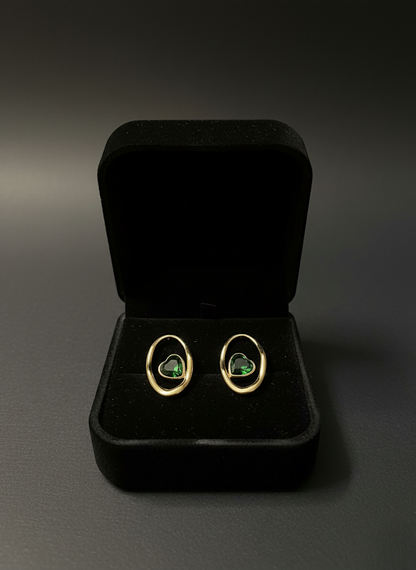 Emerald Heart Embrace Earrings | Earrings | Jueria