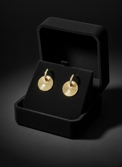 Golden Sunburst Hoops Earrings | Earrings | Jueria