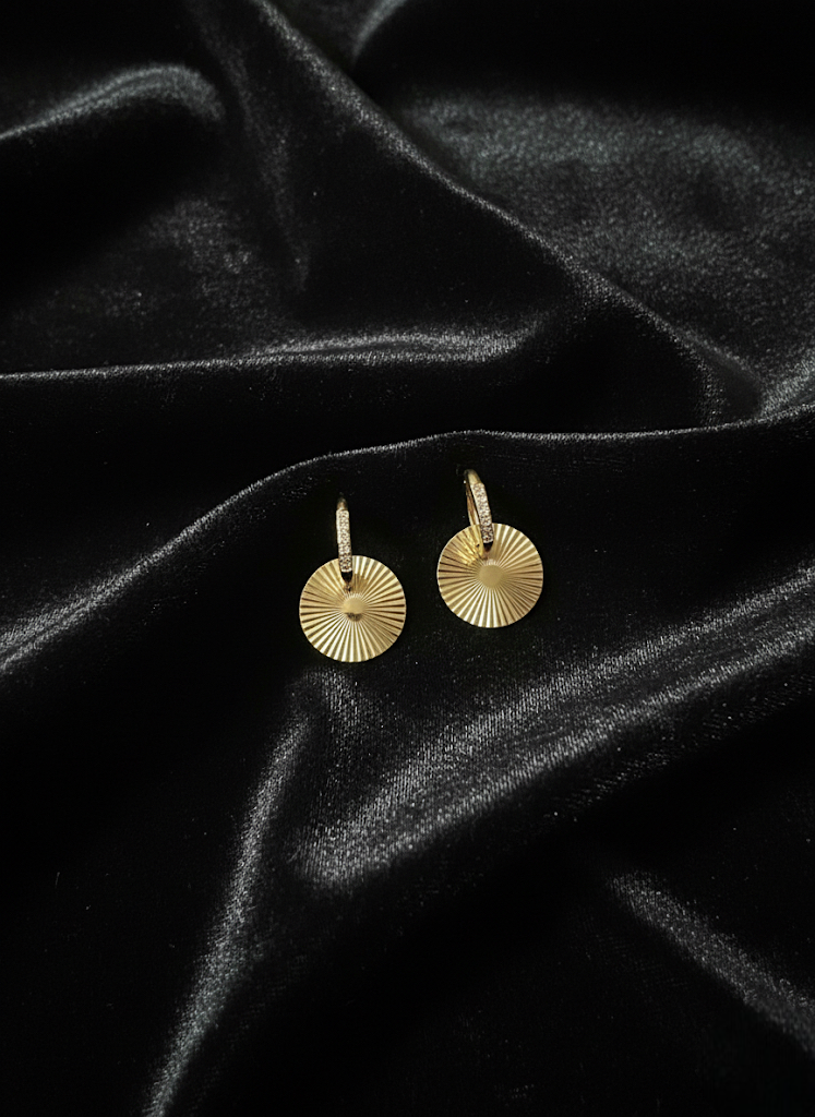 Golden Sunburst Hoops Earrings | Earrings | Jueria