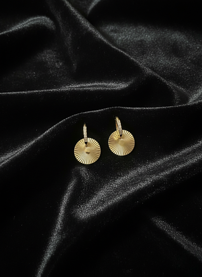 Golden Sunburst Hoops Earrings | Earrings | Jueria