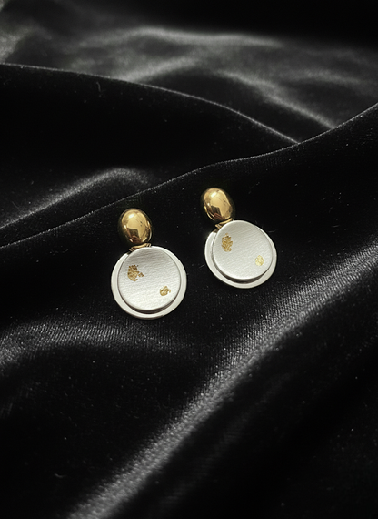 Gilded Disc Stud Earrings | Earrings | Jueria