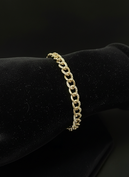 Gilded Pave Link Bracelet | Bracelets | Jueria