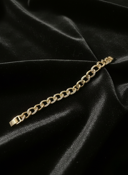 Gilded Pave Link Bracelet | Bracelets | Jueria