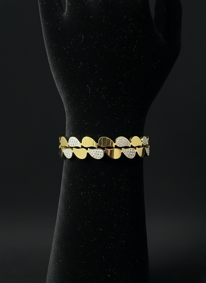 Golden Leaf Sparkle Bangle | Jueria