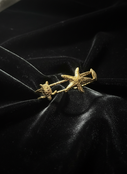 Golden Ocean Duo Cuff Bracelet | Jueria