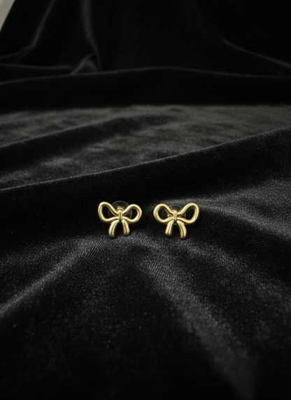 Golden Bow Stud Earrings | Earrings | Jueria