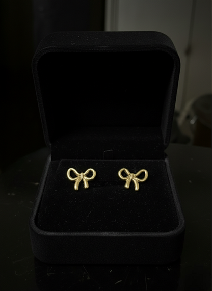 Golden Bow Stud Earrings | Earrings | Jueria