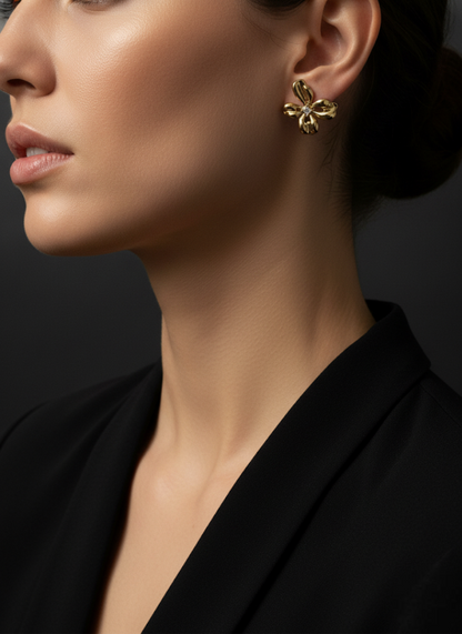 Golden Bloom Petal Earrings | Earrings | Jueria