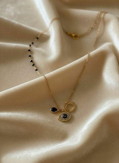Midnight Aura Evil Eye Necklace | Beautiful Necklace To Gift | Jueria