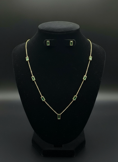 Emerald Elegance Necklace Set | Jewellery Gift Set | Necklace Under 500 | Jueria