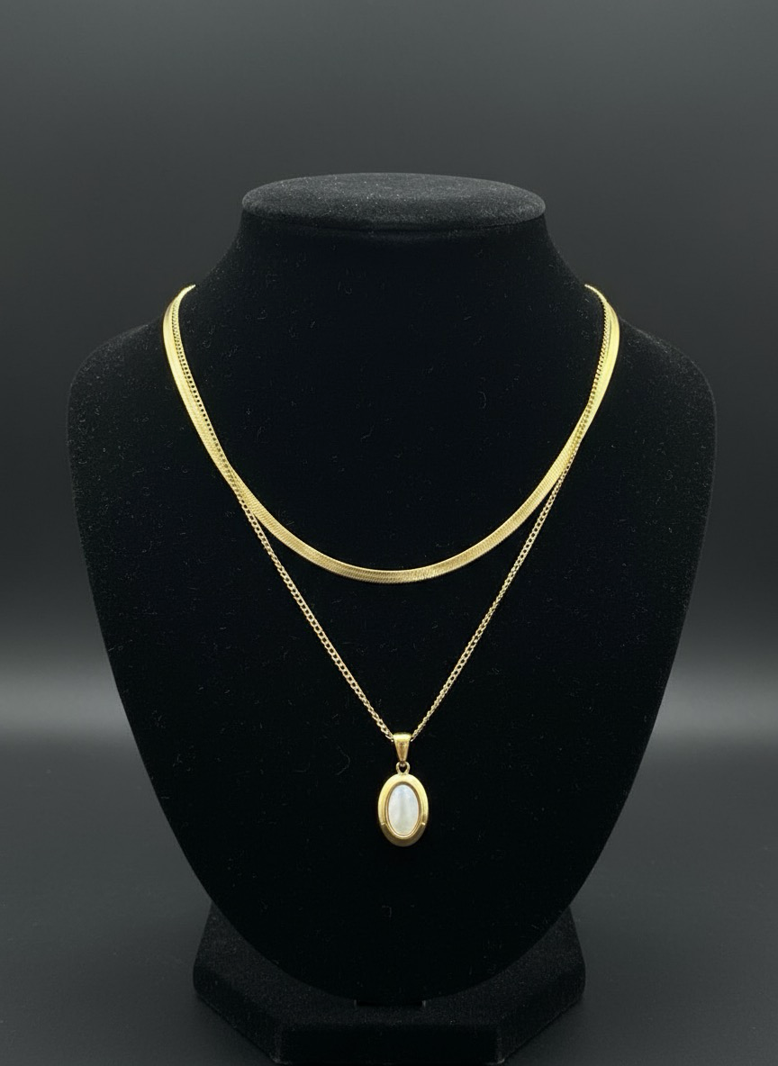 Golden Elegance Layered Necklace | Layered Necklace | Jueria