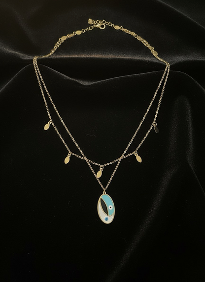 Aqua Allure Evil Eye Layered Necklace | Best Necklace For Gifts | Jueria