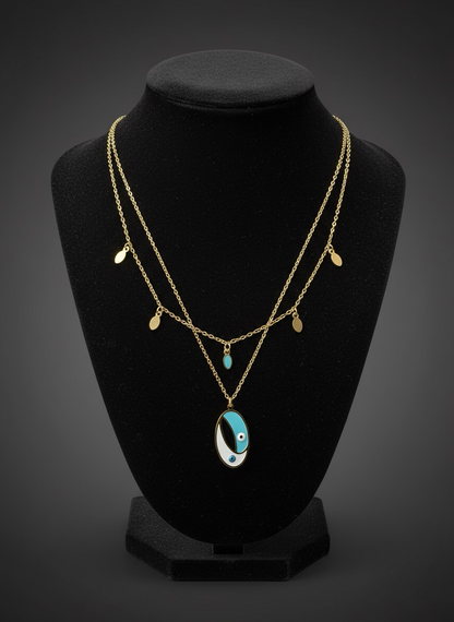 Aqua Allure Evil Eye Layered Necklace | Best Necklace For Gifts | Jueria