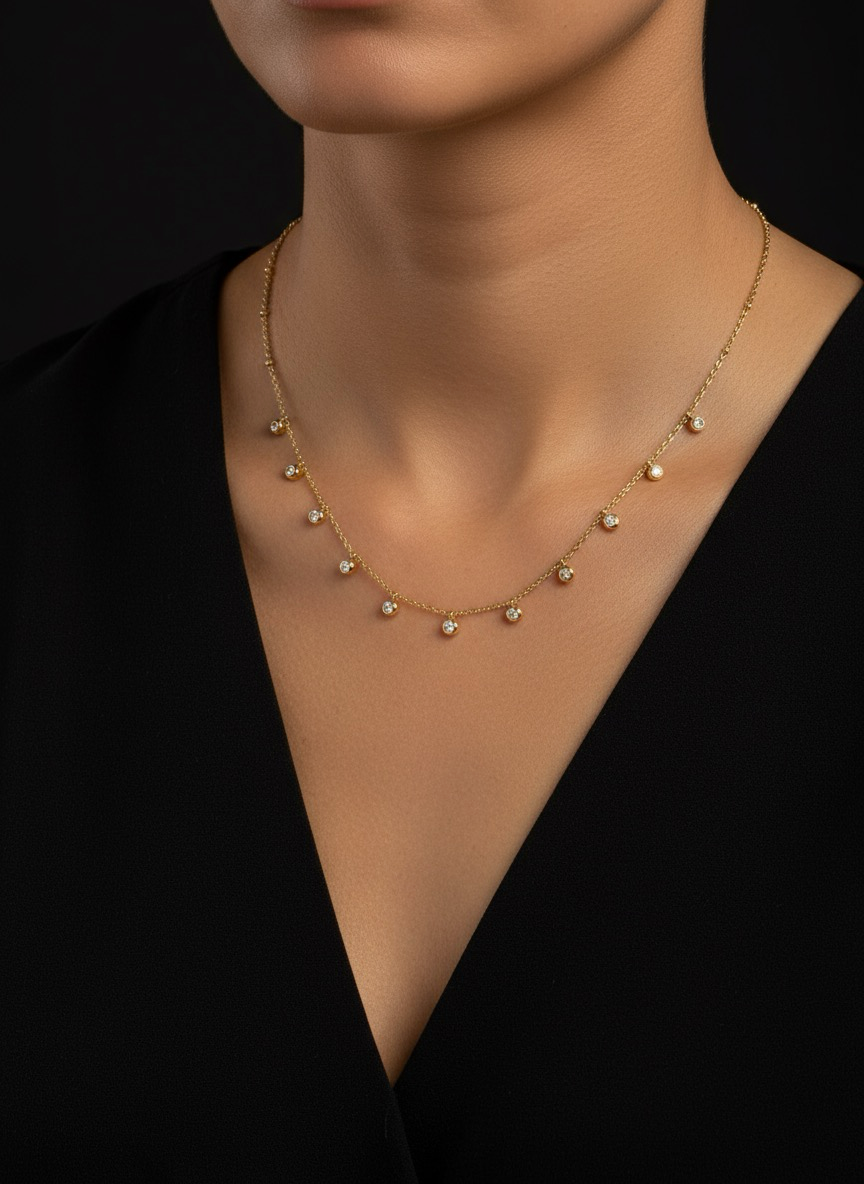 Golden Droplet Necklace | Best Jewellery Under 500 | Jueria