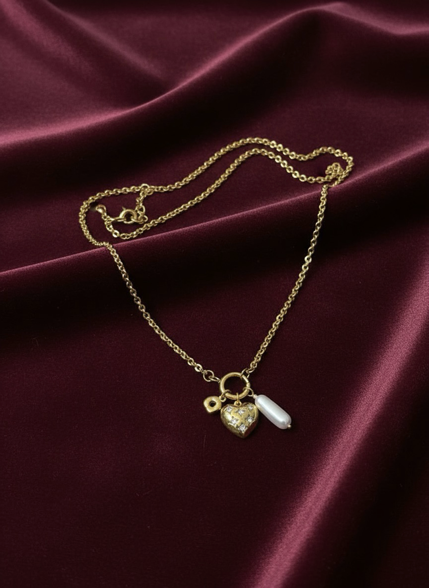 Crimson Charm Heart Necklace | Heart Necklace |  Beautiful  pendent under 500 | jueria