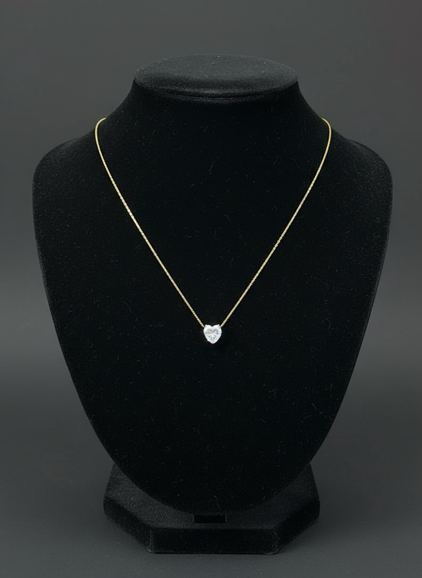 Heart Solitaire Pendant | solitaire stone | Beautiful Heart Shaped  Pendent Under 500 | Jueria