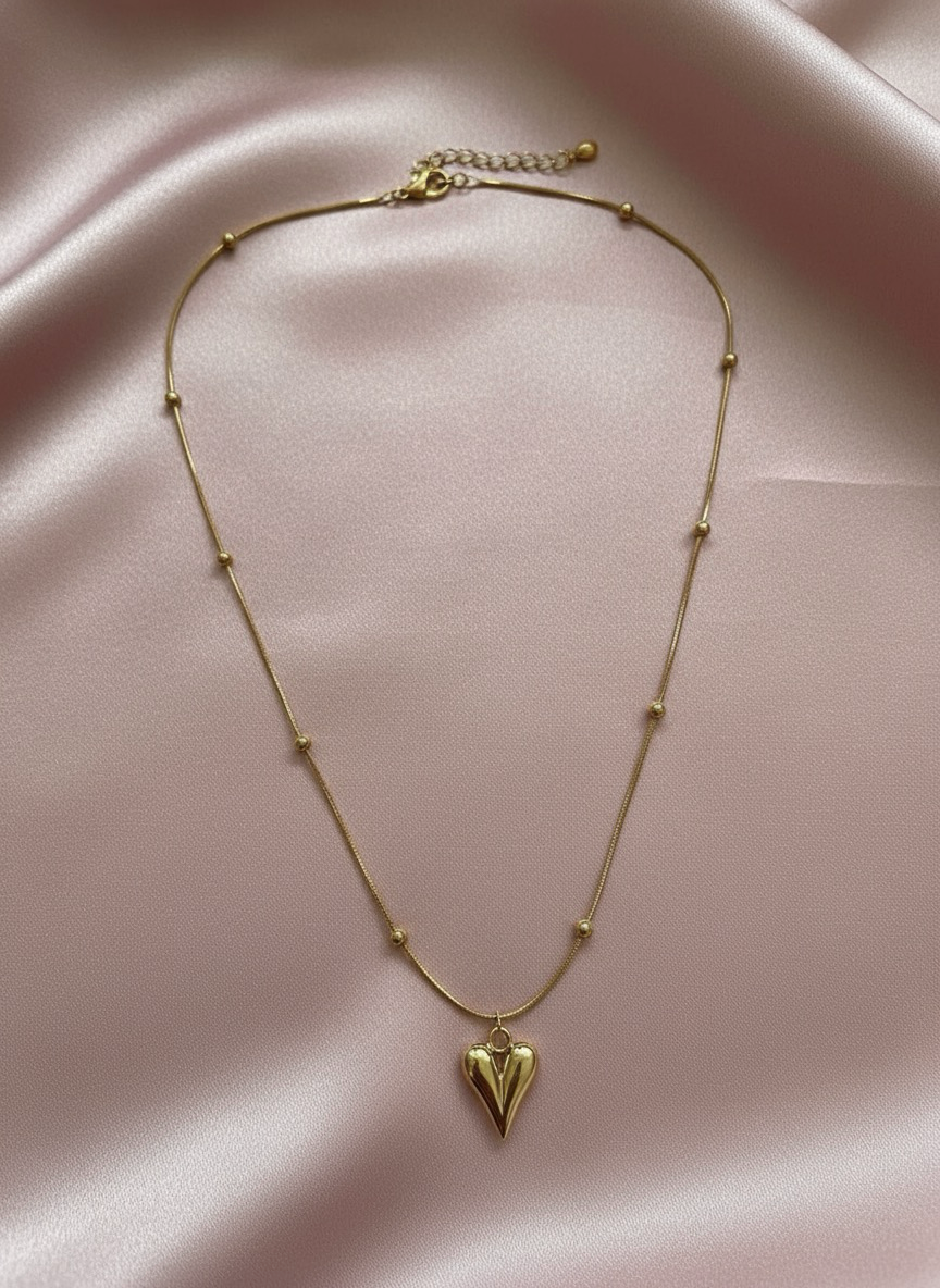 Aure Heart Gold Necklace | Beautiful Necklace|  Best For Gifting | Jueria