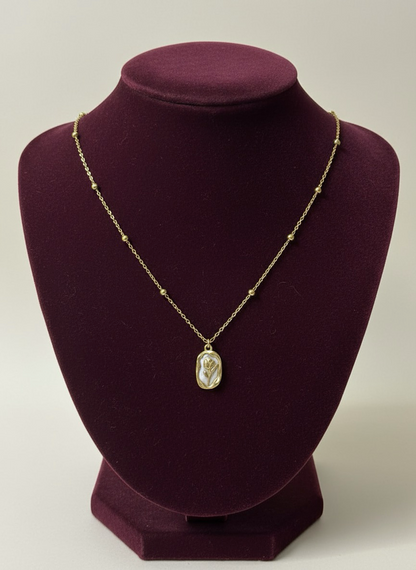 Gold Tulip Pearl Necklace | Pendent | Best Product To Gift | Jueria