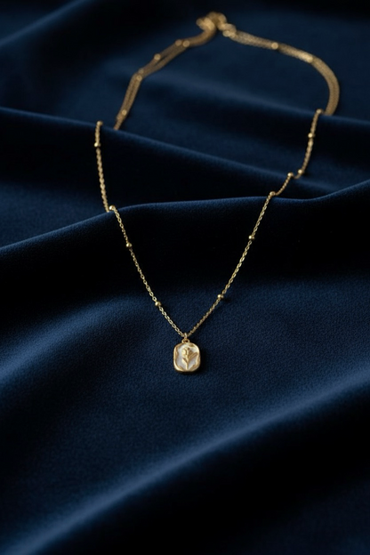 Gold Tulip Pearl Necklace | Pendent | Best Product To Gift | Jueria
