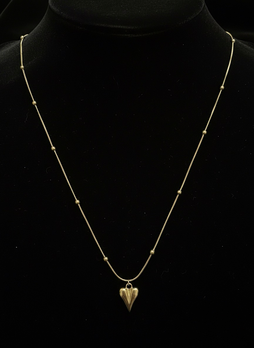 Aure Heart Gold Necklace | Beautiful Necklace|  Best For Gifting | Jueria