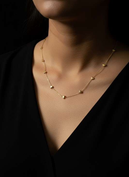 Golden Heartbeat Necklace | Gold Chain | Jueria